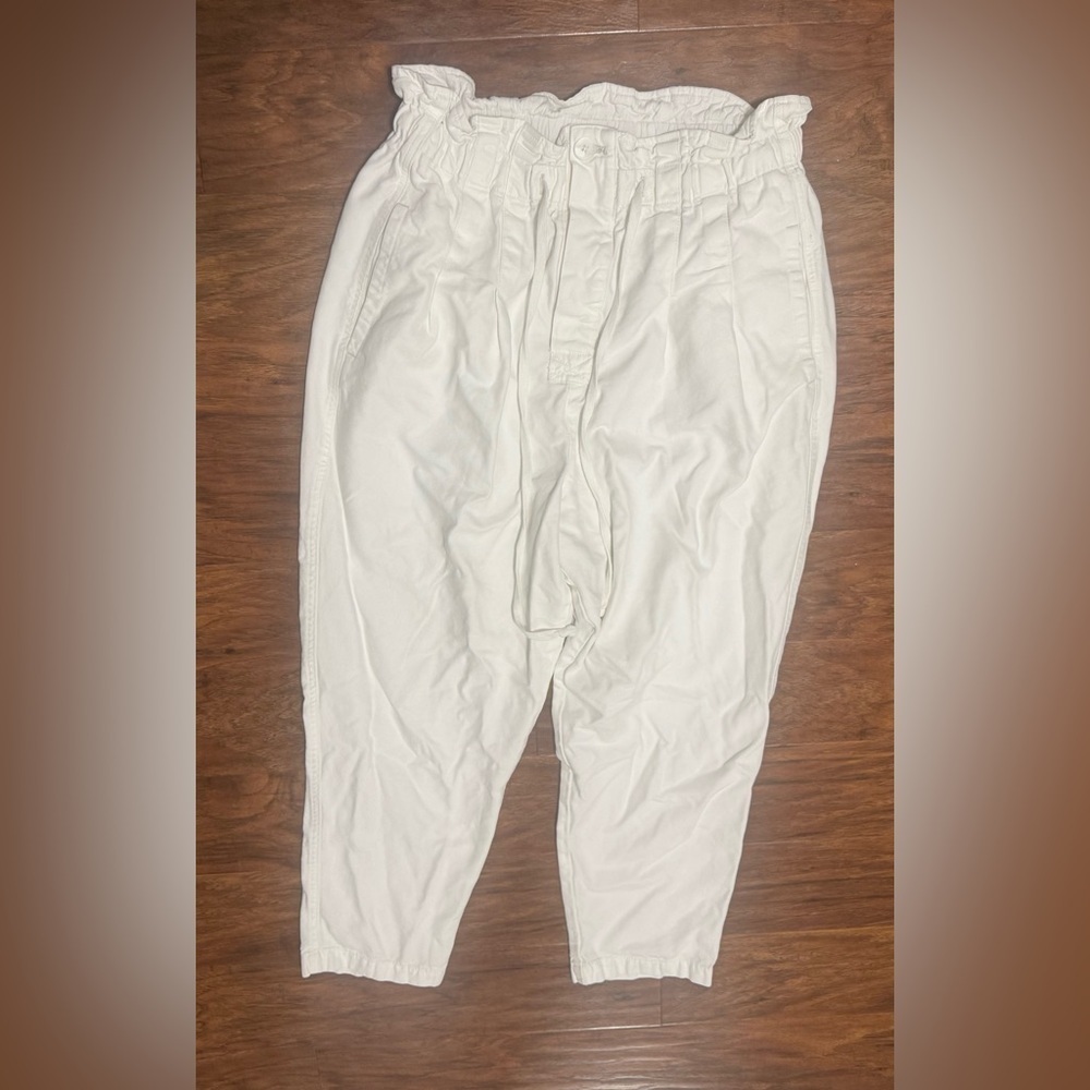 Free People Margate Pleated Trousers Paperbag Waist Pants Slouchy Boho Large